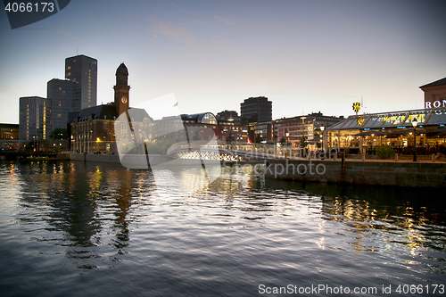 Image of MALMO, SWEDEN - AUGUST 16, 2016: View of beautiful night scene a