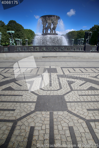 Image of EDITORIAL OSLO, NORWAY - AUGUST 18, 2016: Sculptures at Vigeland