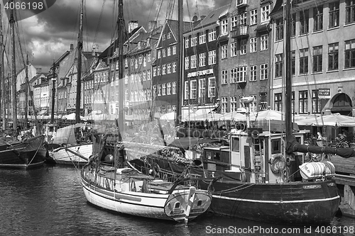 Image of COPENHAGEN, DENMARK - AUGUST 14, 2016: Black and white photo, bo