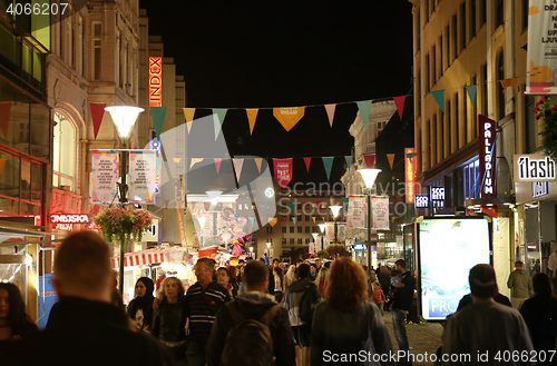 Image of MALMO, SWEDEN - AUGUST 16, 2016: View of beautiful night scene a