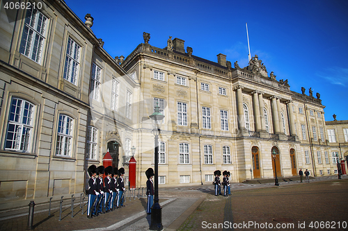 Image of COPENHAGEN, DENMARK - AUGUST 15, 2016: Danish Royal Life Guards 