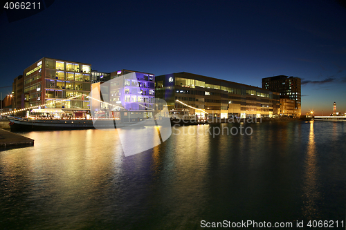 Image of MALMO, SWEDEN - AUGUST 16, 2016: View of beautiful night scene a