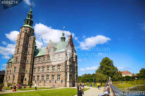 Image of Copenhagen, Denmark – August 15, 2016: Rosenborg Castle is a r