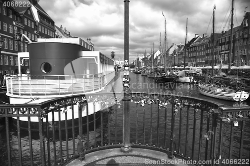 Image of COPENHAGEN, DENMARK - AUGUST 15, 2016: Black and white photo, bo