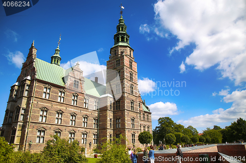 Image of Copenhagen, Denmark – August 15, 2016: Rosenborg Castle is a r
