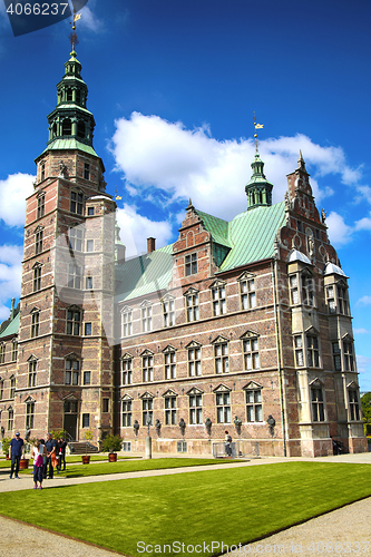 Image of Copenhagen, Denmark – August 15, 2016: Rosenborg Castle is a r