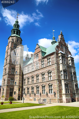 Image of Copenhagen, Denmark – August 15, 2016: Rosenborg Castle is a r