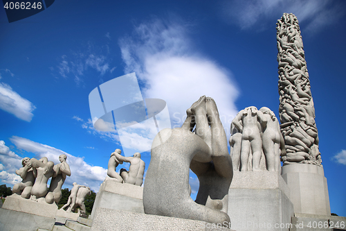 Image of EDITORIAL OSLO, NORWAY - AUGUST 18, 2016: Sculptures at Vigeland