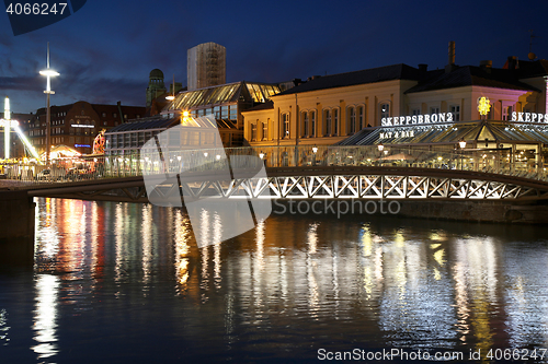 Image of MALMO, SWEDEN - AUGUST 16, 2016: View of beautiful night scene a