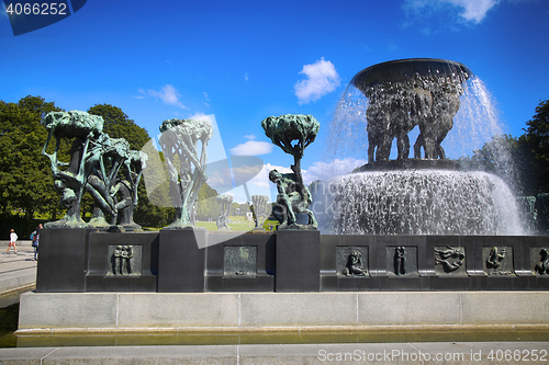 Image of EDITORIAL OSLO, NORWAY - AUGUST 18, 2016: Sculptures at Vigeland