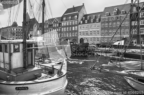 Image of COPENHAGEN, DENMARK - AUGUST 14, 2016: Black and white photo, bo