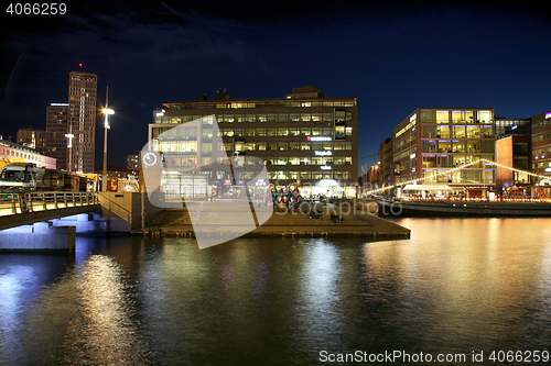 Image of MALMO, SWEDEN - AUGUST 16, 2016: View of beautiful night scene a