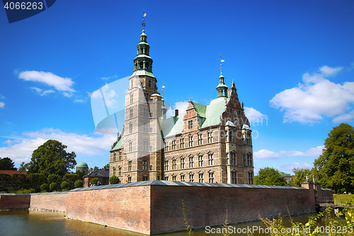 Image of Copenhagen, Denmark – August 15, 2016: Rosenborg Castle is a r