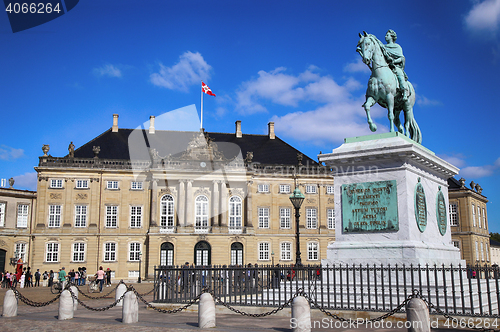 Image of Copenhagen, Denmark – August  15, 2016: Sculpture of Frederik 