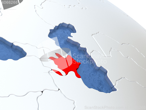 Image of Azerbaijan on globe