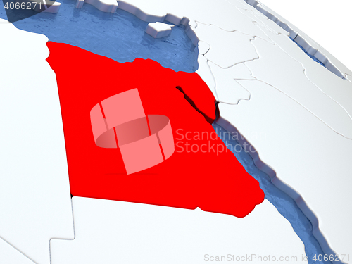 Image of Egypt on globe