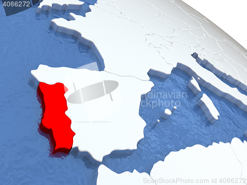 Image of Portugal on globe