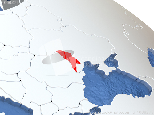 Image of Moldova on globe