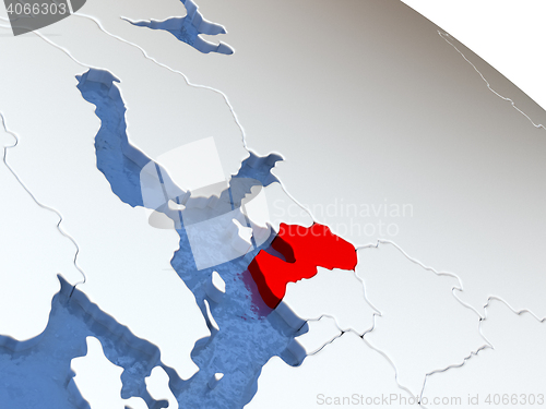 Image of Latvia on globe