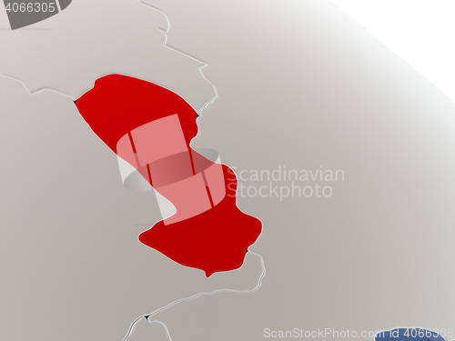 Image of Paraguay on globe