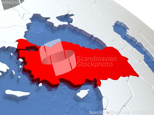 Image of Turkey on globe