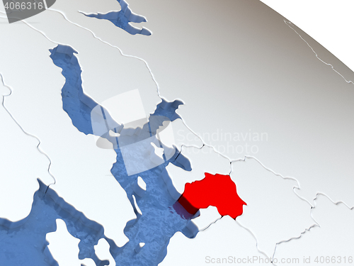 Image of Lithuania on globe