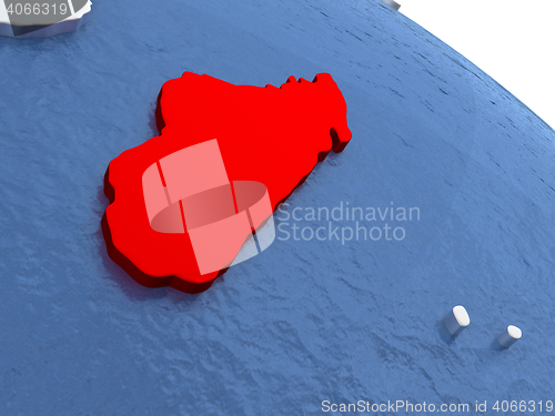 Image of Madagascar on globe