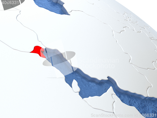 Image of Kuwait on globe