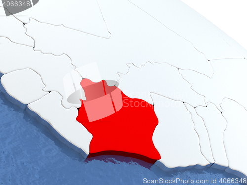 Image of Ivory Coast on globe