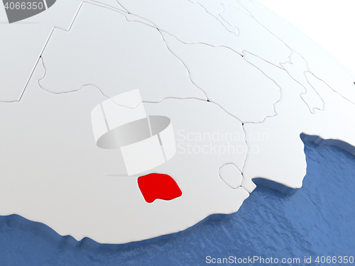 Image of Lesotho on globe
