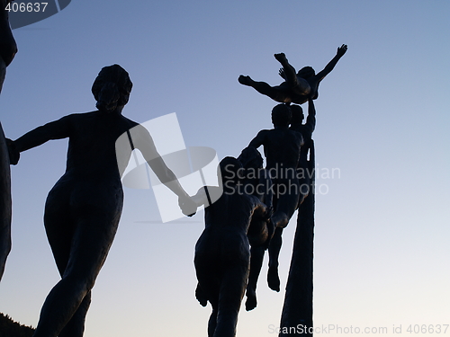 Image of running sculptures
