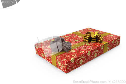 Image of 3D illustration: a box of chocolates - holiday gift.