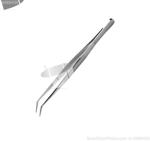 Image of Medical forceps with curved ends 
