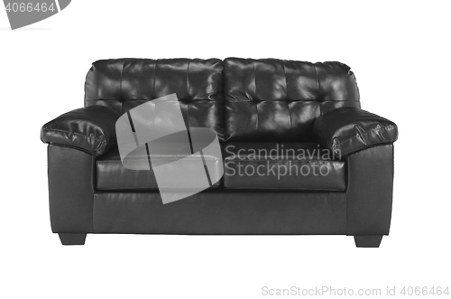 Image of Black sofa on white background