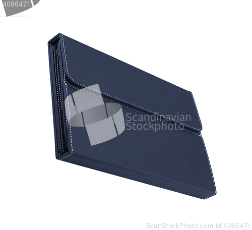 Image of  blue leather folio case for tablet