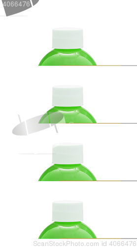 Image of green color bottle isolated