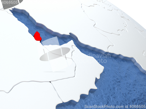 Image of Qatar on globe