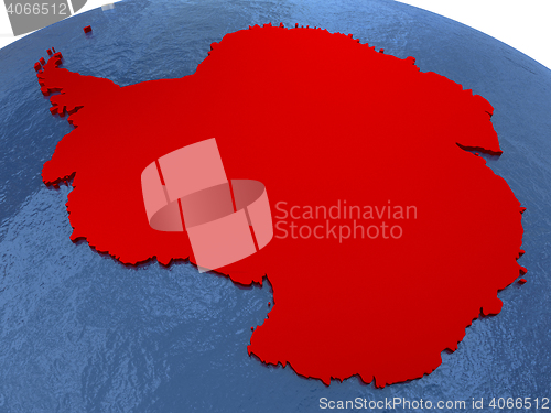 Image of Antarctica on globe
