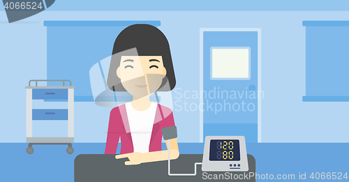 Image of Blood pressure measurement vector illustration.