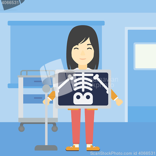 Image of Patient during x ray procedure vector illustration