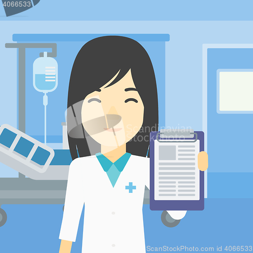 Image of Doctor with clipboard vector illustration.