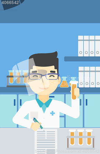 Image of Laboratory assistant working vector illustration.