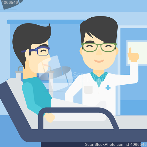 Image of Doctor visiting patient vector illustration.