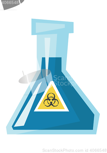 Image of Beaker with biohazard sign vector illustration.