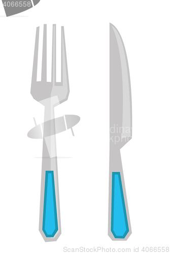 Image of Fork and knife vector illustration.