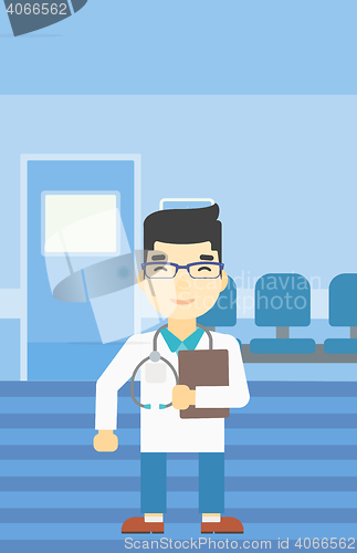 Image of Doctor with file vector illustration.