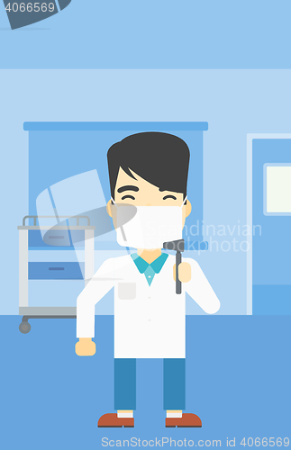 Image of Ear nose throat doctor vector illustration.