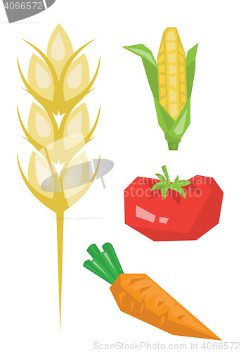 Image of Vegetable products vector illustration.