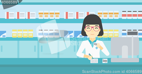 Image of Pharmacist writing prescription.