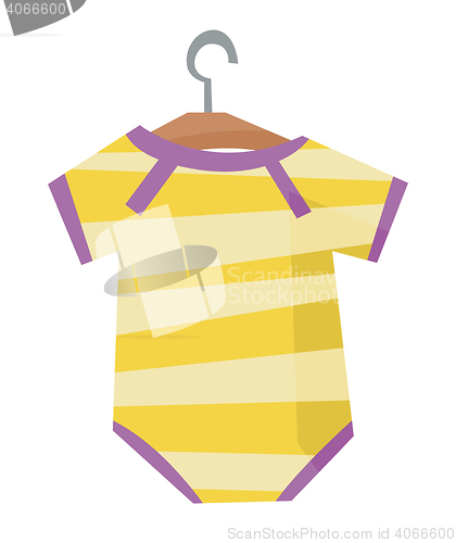 Image of Yellow bodysuit for baby vector illustration.